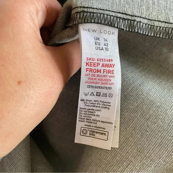 New Look NWT Faux Leather Mini Skirt Black Croc Embossed Full Zipper: 10 - Picture 8 of 8